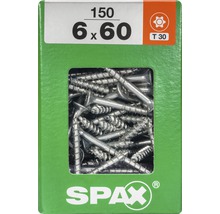 Spax Universalschraube Senkkopf Stahl gehärtet T 30, Holz-Teilgewinde 6x60 mm, 150 Stück