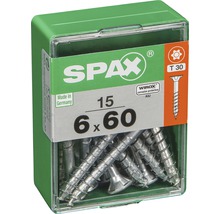 Spax Universalschraube Senkkopf Stahl gehärtet T 30, Holz-Teilgewinde 6x60 mm, 15 Stück