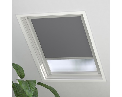 Soluna Dachfensterrollo Sky 2.0 Verdunkelung geeignet für Velux PK10 grau 77,4x141,7 cm