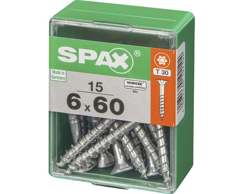 Spax Schrauben 6x60 Millimeter in einer Verpackung