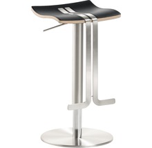 Barhocker mit Fußstütze aus Metall und Sitz aus Kunstleder