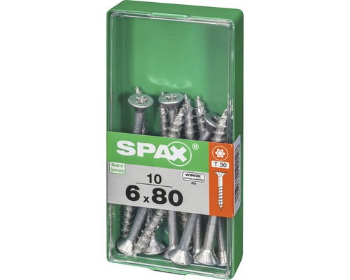 Spax Schrauben 6x80 Millimeter in grüner Verpackung