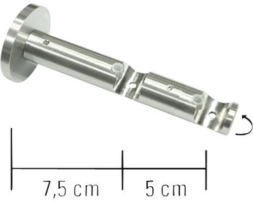Gardinenstangenhalterung aus Metall mit den Maßen 7,5 cm und 5 cm