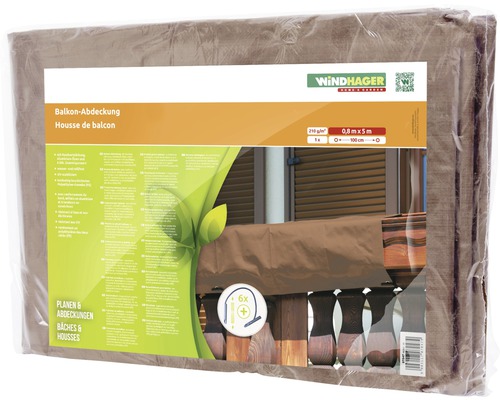 Verpackte Balkonabdeckung von Windhager, 0,8 Meter x 5 Meter