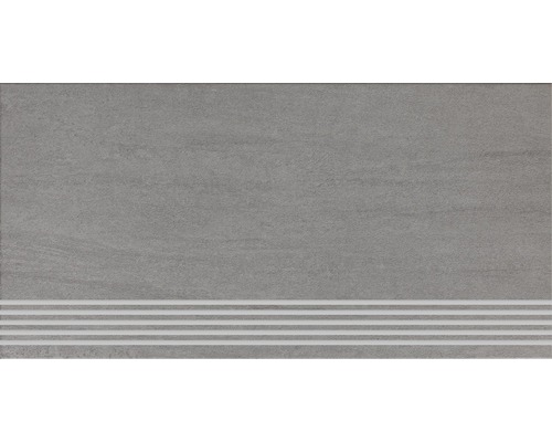 Feinsteinzeug Treppenstufe Sokio 30,0x60,0 cm grau matt