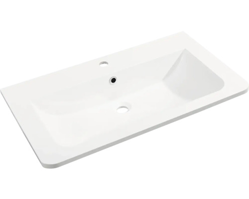 Möbelwaschtisch Fackelmann Luxor halbrund 80x48,5 cm weiß Waschtisch aus Sanitärkeramik