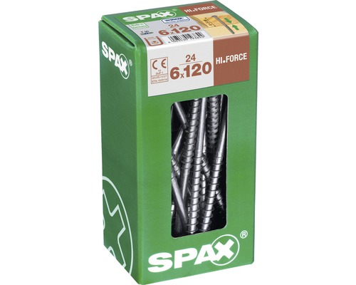 Spax Holzbauschraube Hi.Force, Tellerkopf T 30, Holz-Teilgewinde, 6x120 mm, 24 Stück Spax Hi-Force Schrauben, 6 x 120 Millimeter, 24 Stück in Verpackung