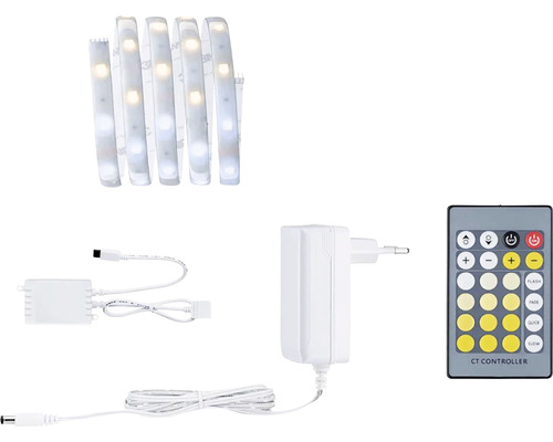LED Stripe Paulmann MaxLED 250 24 V 345 lm 2,7 K einstellbares weiß IP 20 1,5 m LED-Streifen-Set mit Steuerung, Netzteil und Fernbedienung