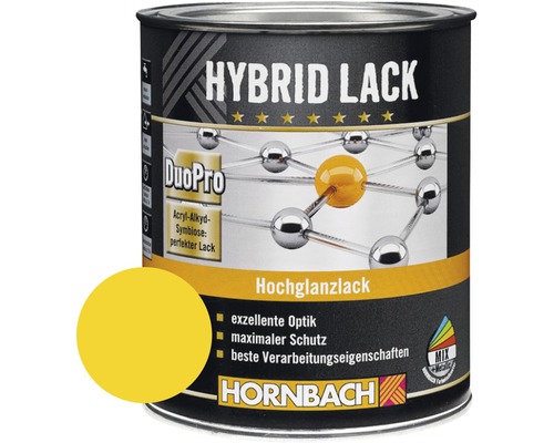 HORNBACH Buntlack Hybridlack Möbellack glänzend RAL 1021 rapsgelb 375 ml