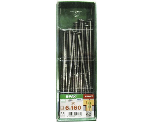 Spax Holzbauschraube Hi.Force, Tellerkopf T 30, Holz-Teilgewinde, 6x160 mm, 20 Stück Spax Hi-Force Nägel, 6x160 Millimeter, 20 Stück
