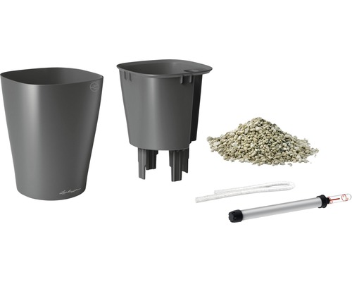 Komplettes Bewässerungsset für Pflanzgefäße mit Pflanzeinsatz, Substrat, Wasserstandsanzeiger und Docht