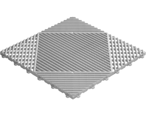 Klickfliese Kunststoff florco classic 40x40 cm silber Kunststoff-Bodenfliese mit Gitterstruktur