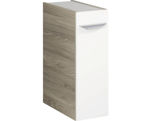 Unterschrank Fackelmann Luxor links 20x60,5x45 cm weiß/esche grau Badezimmerschrank mit einer Tür und Holzdekor