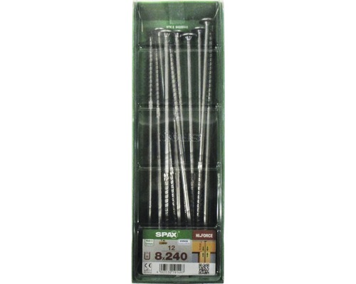 Spax Holzbauschraube Hi.Force, Tellerkopf T 40, Holz-Teilgewinde, 8x240 mm, 12 Stück Spax Holzbauschraube Hi.Force, Tellerkopf T 40, Holz-Teilgewinde, 8x240 mm, 12 Stück
