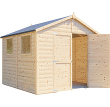 Holzgartenhaus mit Doppeltür und Fenstern