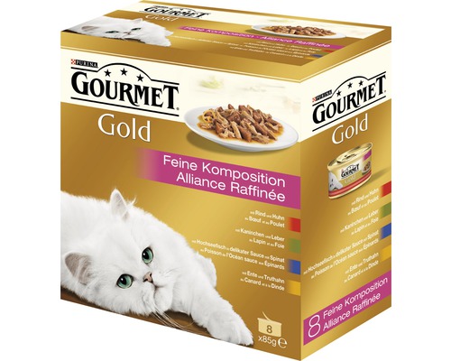 Katzenfutter nass, Gourmet Gold Feine Komposition 8x85 g