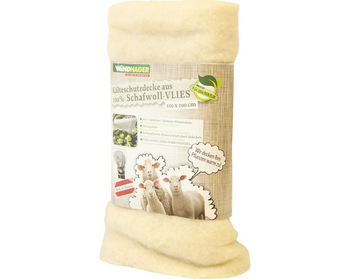 Windhager Kälteschutzdecke aus 100 Prozent Schafwollvlies, 100 mal 200 Zentimeter Windhager Kälteschutzdecke aus 100 Prozent Schafwollvlies, 100 mal 200 Zentimeter