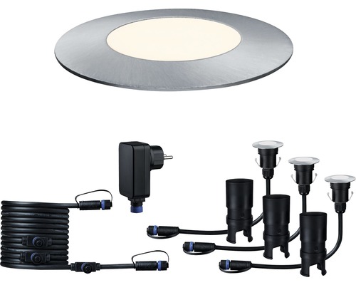 Plug & Shine LED Einbauleuchten Basisset Floor Mini IP65 3x2,5W 3x95 lm 3000 K warmweiß Ø 55/40 mm edelstahl 230/24V 3 Stück Plug & Shine LED Einbauleuchten Basisset Floor Mini IP65 3x2,5W 3x95 lm 3000 K warmweiß Ø 55/40 mm edelstahl 230/24V 3 Stück