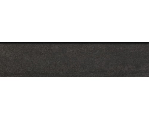 Feinsteinzeug Sockelfliese Oikos Sokio 7,0x30,0 cm schwarz