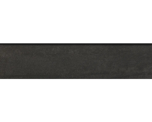 Feinsteinzeug Sockelfliese Oikos Sokio Nero 7x30 cm schwarz Dunkle Steinverkleidung für den Innen- und Außenbereich.