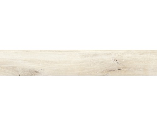 Feinsteinzeug Bodenfliese Wood 20,0x120,0 cm weiß matt