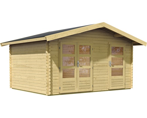 Gartenhaus aus Holz mit Fenstertüren