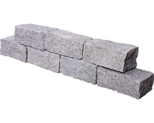 FLAIRSTONE Granit Mauerstein Bergama grau 35 cm x 20 cm x 15 cm