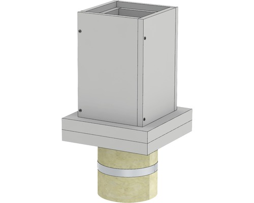 Fußelement Jeremias Furado F für Betondecke mit Kugelfang und Wandfutter EW Ø130mm Schornsteinverkleidung mit Isolierung