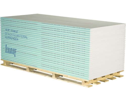Palette mit Gipskartonplatten