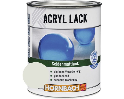 HORNBACH Buntlack Acryllack seidenmatt lichtgrau 125 ml Acryllack Dose seidenmatt mit Hornbach Logo
