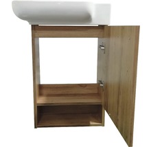 Waschtischunterschrank mit geöffneter Tür und Regal
