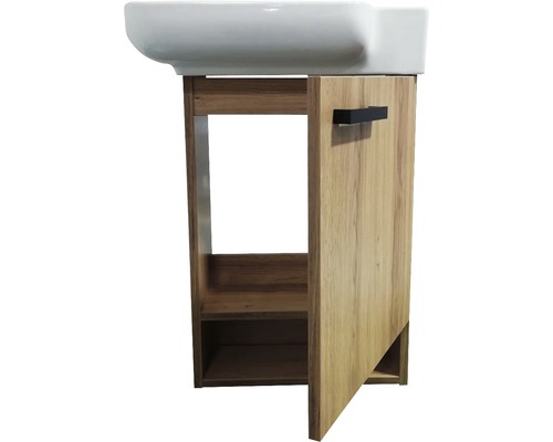 Waschtischunterschrank mit offenem Fach und Tür