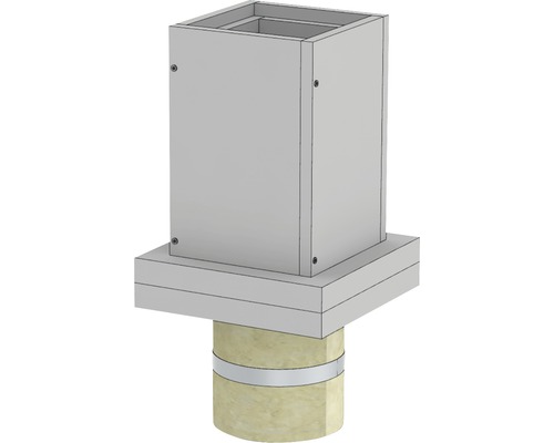 Fußelement Jeremias Furado F für Betondecke mit Kugelfang und Wandfutter EW Ø180mm Schornsteinverkleidung mit Rohrdurchführung