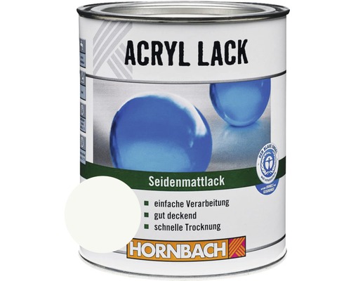 HORNBACH Buntlack Acryllack seidenmatt barytweiß 750 ml