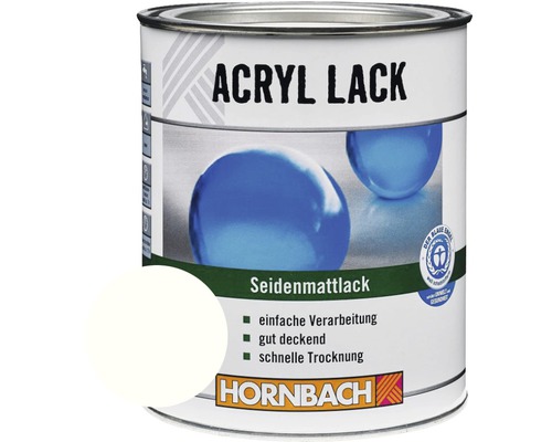 HORNBACH Buntlack Acryllack seidenmatt glacierweiß 750 ml Dose Acryllack seidenmatt mit Hornbach Logo