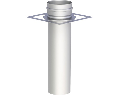 Zwischenstütze Jeremias Furado F lang Einbau vor Versatz o. 2. T o. R. EW Ø180mm Edelstahlschornstein-Element mit quadratischer Dachdurchführung