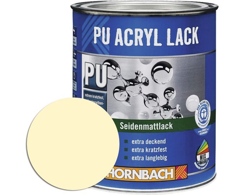 HORNBACH Buntlack PU Acryllack seidenmatt RAL 1015 hellelfenbein 375 ml
