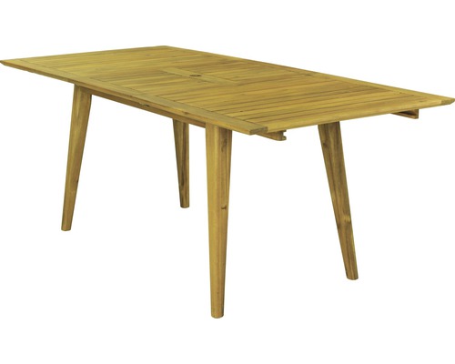 Ausziehbarer Gartentisch aus Holz mit vier Beinen