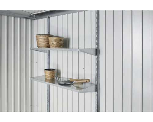 Regalböden Biohort für alle Gerätehäuser 2 Böden, 72 x 43,5cm silber Regalsystem im Gartenhaus mit Körben und Gartengeräten