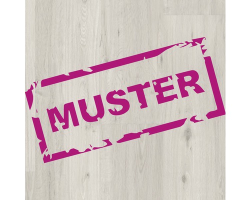 Handmuster zu Vinylboden Diele Columbia Pearl braun Fold-Down 1239 x 212 x 4,2 mm Muster-Stempel auf einem Holzboden