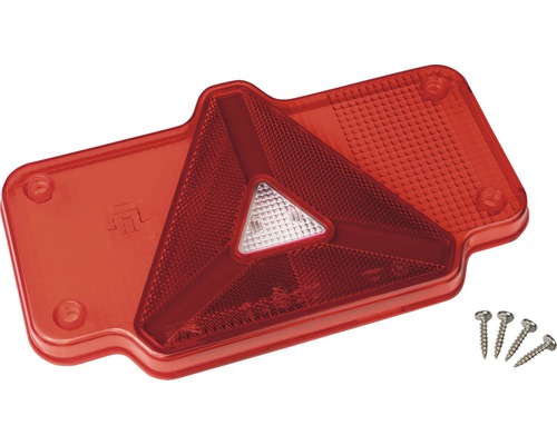 Humbaur Lichtscheibe eckig für Heckleuchte linke Seite 242 mm x 147 mm x 14 mm Dreieckiger Rückstrahler für Anhänger mit Schrauben