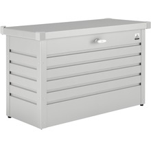 Aufbewahrungsbox mit abschließbarem Griff und Biohort Logo.