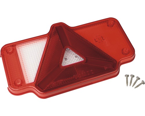 Humbaur Lichtscheibe eckig für Heckleuchte rechte Seite 242 mm x 147 mm x 14 mm Warntafel für Anhänger mit Schrauben
