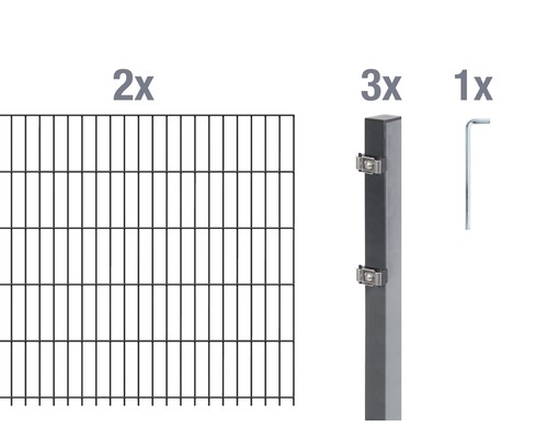 Doppelstabmatten-Set ALBERTS Typ 6/5/6 400 x 100 cm anthrazit