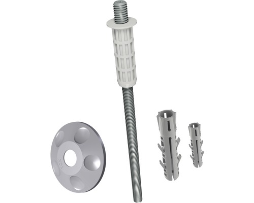 Dämmstoffdübel Tox Dübel Thermo Proof Mini Ø8x120 mm 2 Stück Dämmstoffdübel mit Schraube und Dämmstoffscheibe