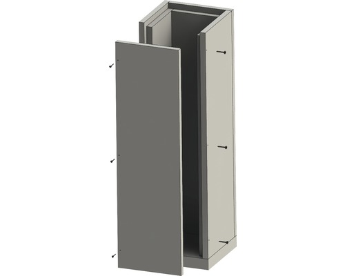 Montage eines Hochschranks mit Schrauben