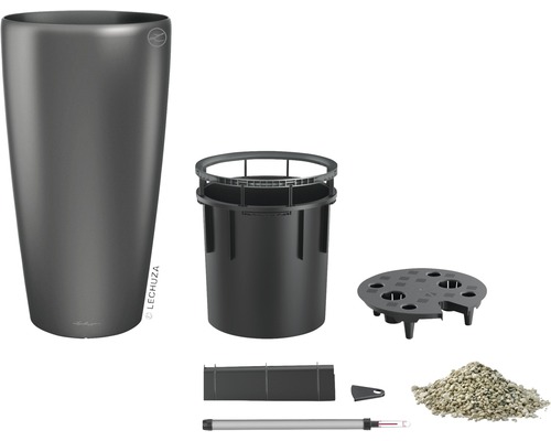 Komponenten des Pflanzgefäßes mit Bewässerungssystem