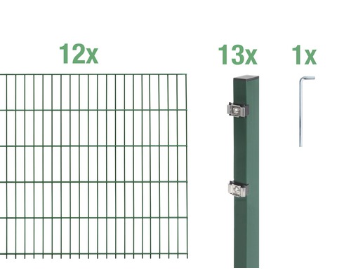 Doppelstabmatten-Set ALBERTS 6/5/6 2400 x 120 cm grün