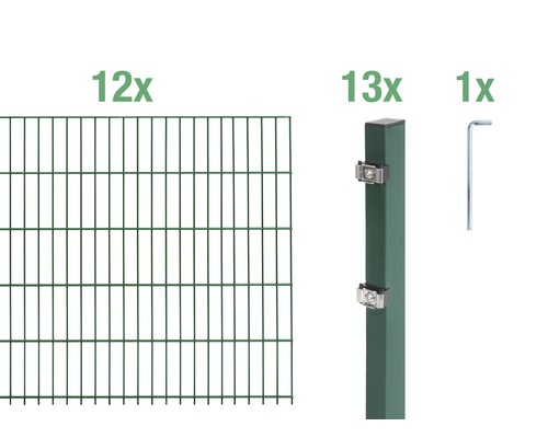 Doppelstabmatten-Set ALBERTS 6/5/6 2400 x 80 cm grün