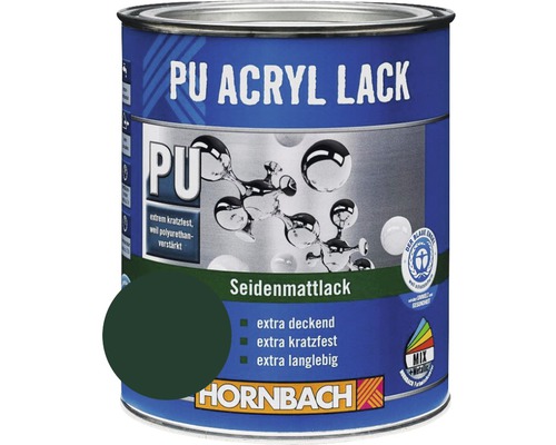 HORNBACH Buntlack PU Acryllack seidenmatt RAL 6005 moosgrün 125 ml